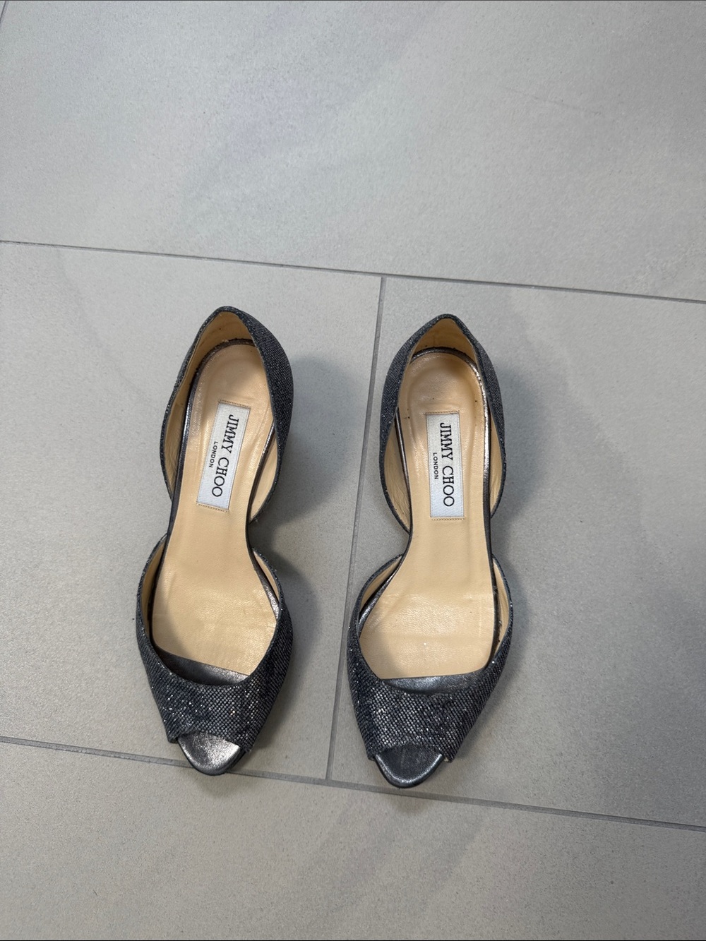 Jimmy Choo Black D'Orsay Sparkle Heels 36 - Picture 1 of 6
